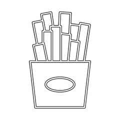 French fries icon in line style