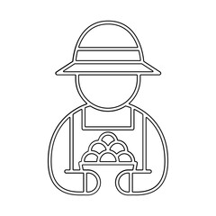 Farmer icon in line style