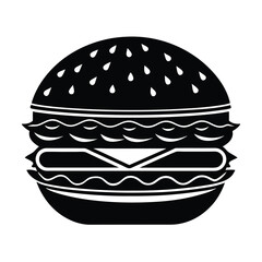 Classic burger silhouette a timeless fast food 01