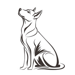 Cute Dog Line Art | Minimalist Pet Illustration PNG