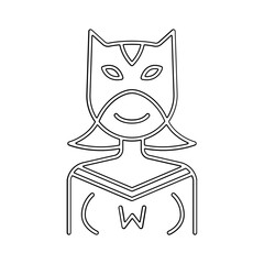 Superwoman icon in line style
