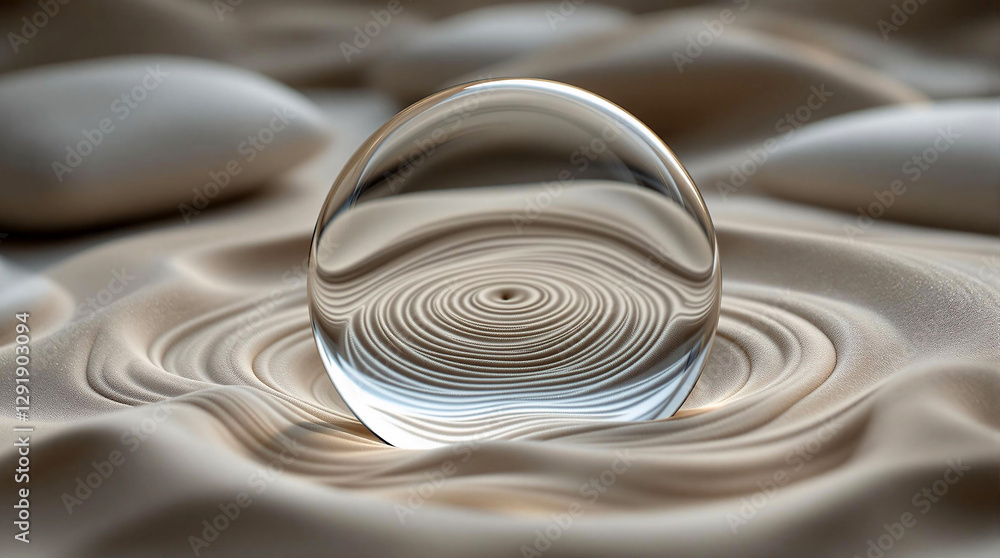 Aufkleber a close-up of a water droplet suspended in the air, with a blurred background. the droplet is transp