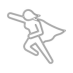 Superwoman icon in line style