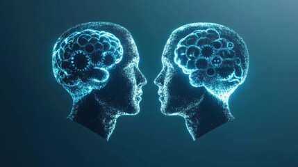 Fototapeta premium digital Minds Connecting with Artificial Intelligence