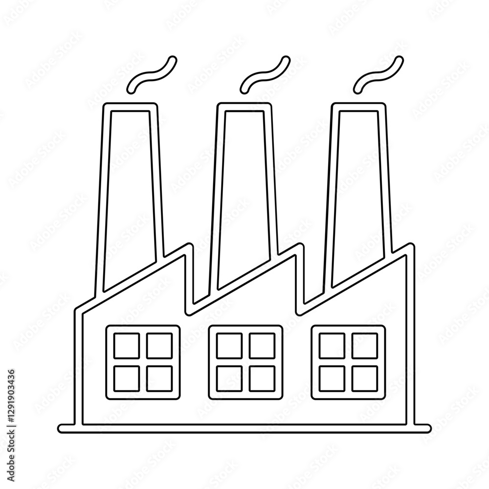Poster factory icon in line style