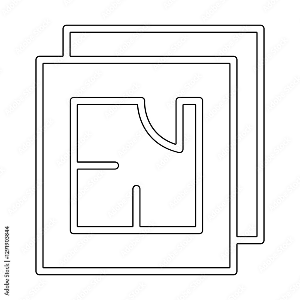 Poster blueprint icon in line style