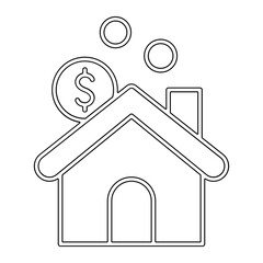 Real estate investment icon in line style