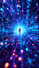 Naklejka premium generative art. technologies of the future.