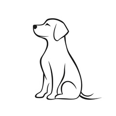 Cute Dog Line Art | Minimalist Pet Illustration PNG