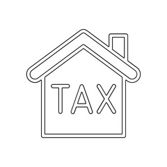 Obraz premium Land and building tax icon in line style