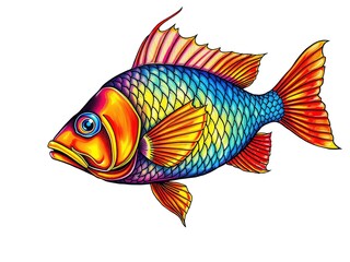 Fototapeta premium Detailed Study of a Fish with Intriguing Design Elements