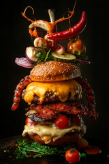 Obraz premium juicy cheeseburguer