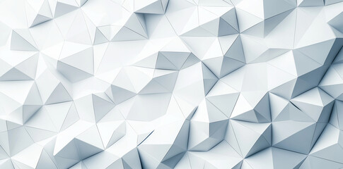 Obraz premium Abstract low poly background with white geometric shapes and textures, creating modern and clean aesthetic. Ideal for design projects and digital art