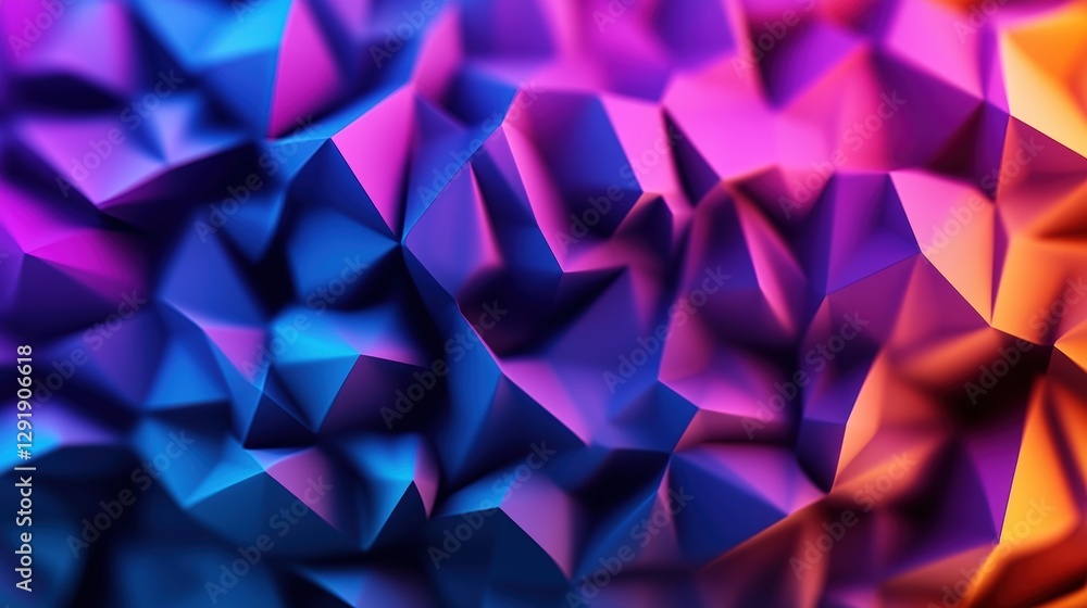 Aufkleber colorful abstract polygonal design with various shapes and patterns in vibrant hues and textures