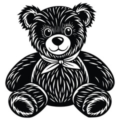 teddy bear  silhouette vector on white background