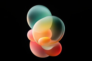 Abstract Colorful Spheres on Black Background