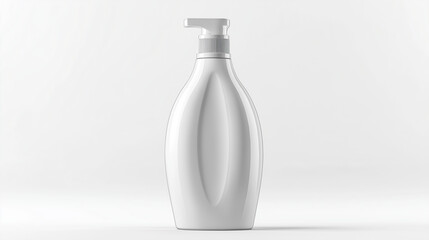 White Plastic Bottle for Liquid Products on Clean Background &ndash; AI Generated
