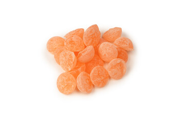 Bright citrus lollipops isolated on a white background.