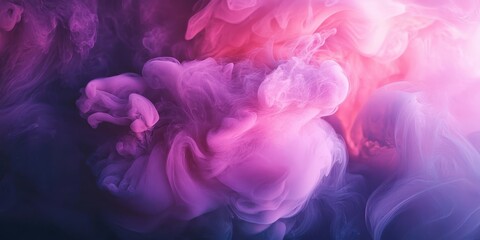 Abstract swirls of pink and purple smoke blend harmoniously