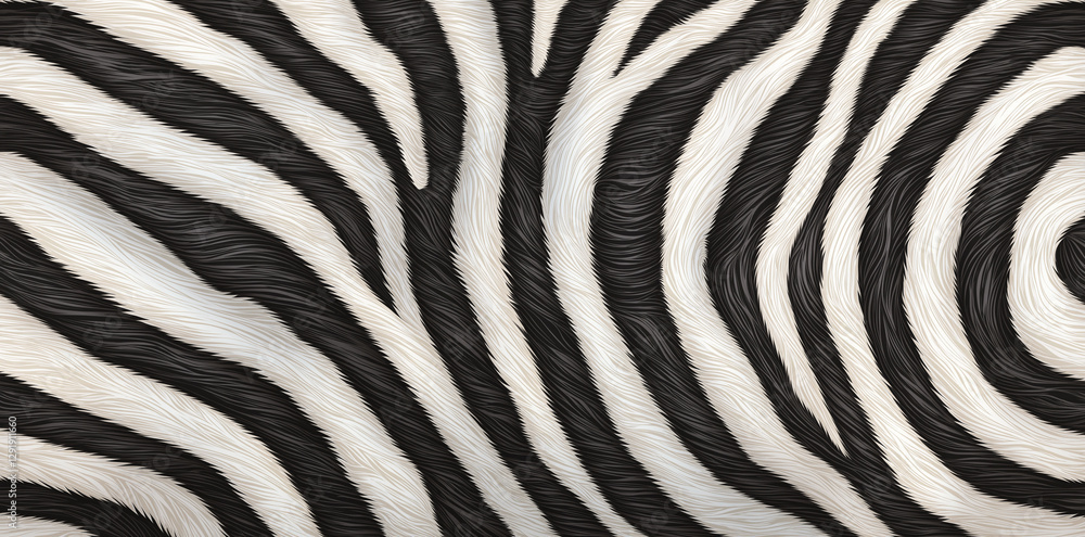 Poster zebra skin pattern with seamless texture featuring black and white stripes, creating striking visual