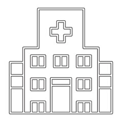 Hospital icon in line style