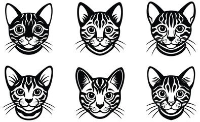 "Adorable Bengal Cat Illustrations with Striking Patterns"





