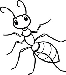Ant artist silhouette vector illustration.