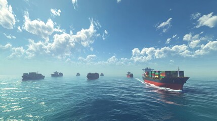 Obraz premium Shipping logistics – movement of goods by water.