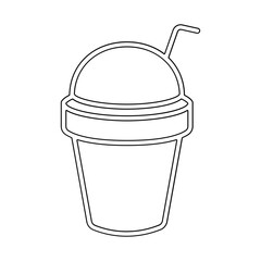 Plastic cup icon in line style