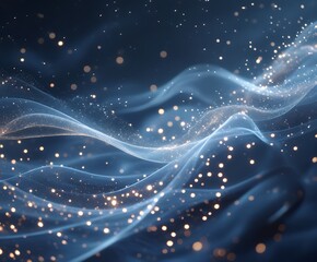 Elegant Abstract Light Swirls with Glowing Bokeh on Dark Background
