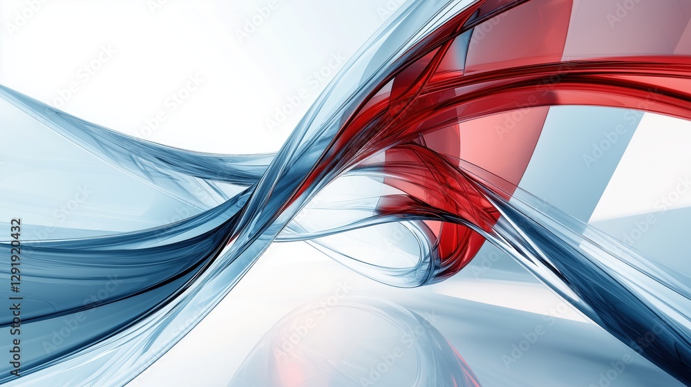 Poster curved glass ribbons intertwine with vibrant texture in an abstract composition exploring fluidity a