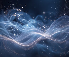 Fototapeta premium Elegant Abstract Light Swirls with Glowing Bokeh on Dark Background