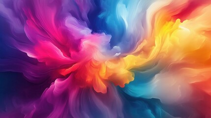 Obraz premium Abstract colorful desktop background with vibrant hues swirling in dynamic patterns across a gradient canvas