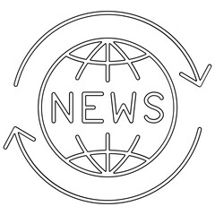 Worldwide news icon in line style