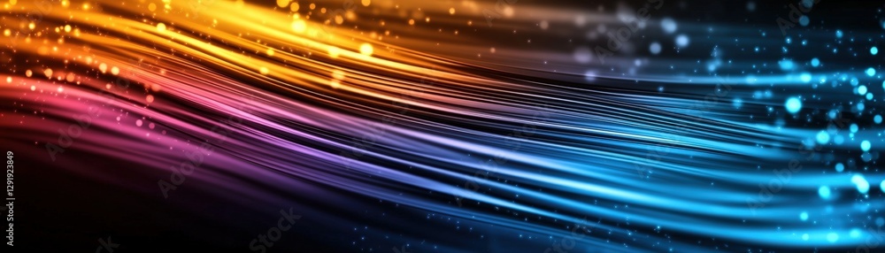 Poster abstract background featuring colorful lines and stars with a soft gradient effect and bright hues