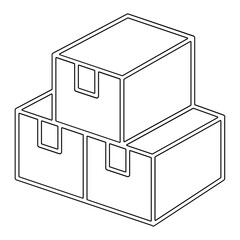 Package icon in line style