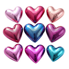 Metallic-Heart-Collection-Colorful-Shiny-Hearts-on-Black-Background
