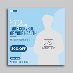 Dentist and dental care social media post template Design, Fully editable.