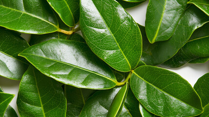 Fototapeta premium Tropical Leaves Pattern on White Background 