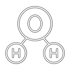 H2O icon in line style