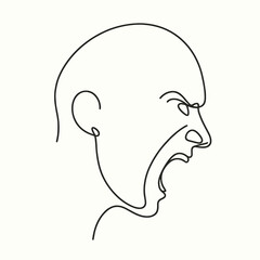 anger silhouette thin lines 