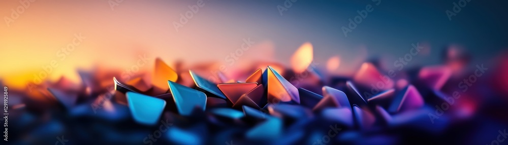 Poster abstract 3d background with colorful shapes and textures in a digital environment