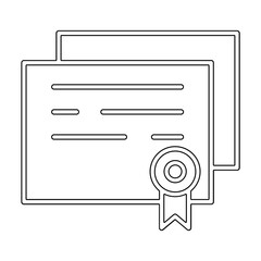 certificate icon in line style