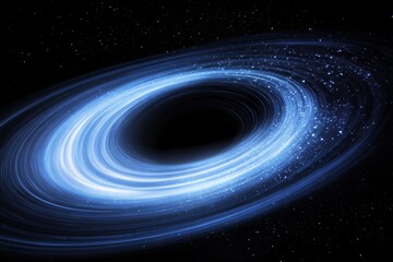 A swirling vortex of blue light with particles, creating the illusion that it is moving forward