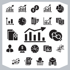 Income Growth and Economy Statistics Must Have Graph and Chart Icon Collection