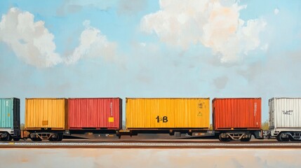 Fototapeta premium Logistics and cargo transportation by rail