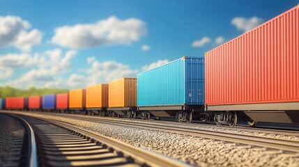 Obraz premium Logistics and cargo transportation by rail