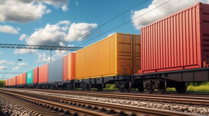 Obraz premium Container rail transportation – an effective business