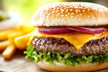 Juicy Burger With Salad