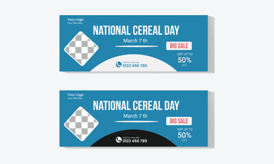 Obraz premium national cereal day Facebook banner 